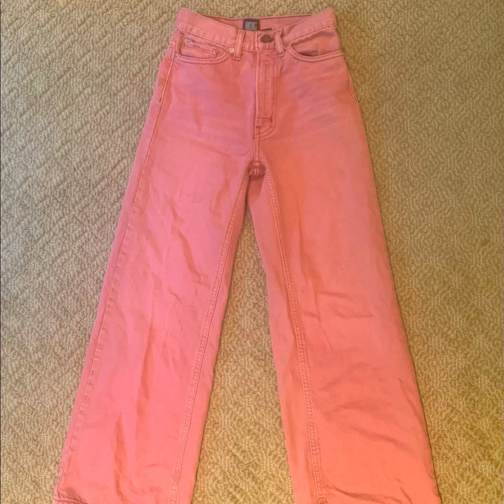 Urban outfitters BDG high and wide leg pink jeans size 24
